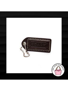 2" Medium COACH BROWN LEATHER KEY FOB BAG CHARM